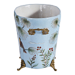 Кашпо из голубого фарфора с бронзовыми элементами Blue Garden варинант исполнения - 2 | Loft Concept в Омске