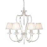 Люстра цвета никель с 6-ю лампами и стеклянными подвесками Elstead Lighting варинант исполнения - 3 | Loft Concept в Омске