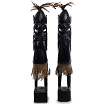 Комплект из 2-х деревянных статуэток Asmat Wooden Statuettes Black варинант исполнения - 1 | Loft Concept в Омске