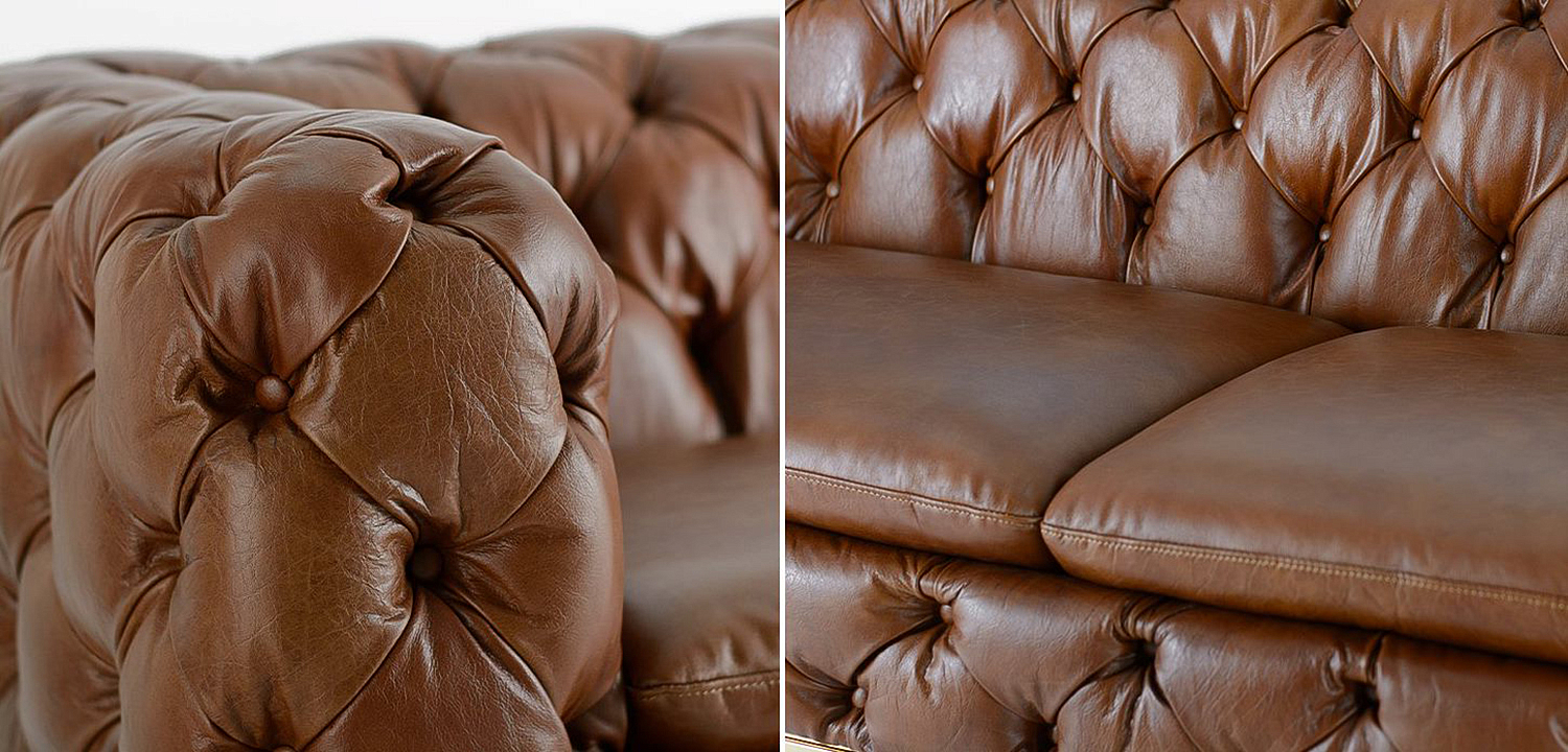 Диван Dorsten Sofa brown leather Диван Dorsten Sofa brown leather - Loft-Concept в Омске