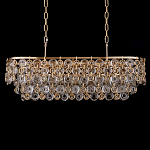 Люстра овальная каскадная с подвесками в форме колец Galaxy of Light варинант исполнения - 1 | Loft Concept в Омске