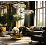 Люстра из 3-х колец с мозаичным хрустальным оформлением Sparks of Crystal варинант исполнения - 2 | Loft Concept в Омске