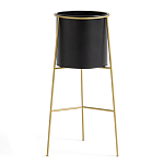 Кашпо из металла и латуни Elegance Elevated Planters черное варинант исполнения - 1 | Loft Concept в Омске