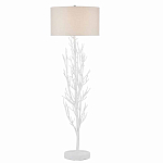 Торшер белый с цилиндрическим абажуром и каркасом в виде дерева Branched Tree варинант исполнения - 1 | Loft Concept в Омске