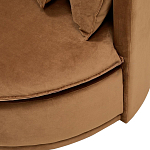 Кушетка круглая с обивкой из велюра коричневая Milky Brown Chair варинант исполнения - 5 | Loft Concept в Омске