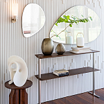 Круглый приставной стол из массива ореха Balu Wooden Side Table варинант исполнения - 8 | Loft Concept в Омске