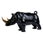Статуэтка черный носорог с золотыми рогами Golden Horned Black Rhino варинант исполнения - 1 | Loft Concept в Омске