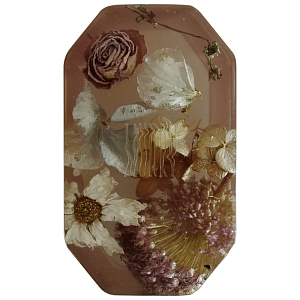 Шкатулка из эпоксидной смолы с цветами розовая Epoxy Resin Flowers Box Pink