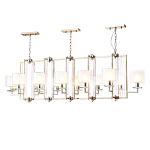 Люстра прямоугольной формы с 12-ю цилиндрическими плафонами из стекла Laurent варинант исполнения - 2 | Loft Concept в Омске
