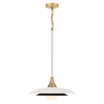 Подвесной светильник с плафоном в форме плоского купола и белой шарообразной лампой Eurofase варинант исполнения - 9 | Loft Concept в Омске