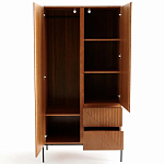 Шкаф с геометрическим рисунком на дверцах Anders Dark Wood варинант исполнения - 3 | Loft Concept в Омске