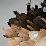 Люстра кргулая светодиодная из дымчатых и прозрачных необработанных кристаллов Raw Crystal варинант исполнения - 1 | Loft Concept в Омске