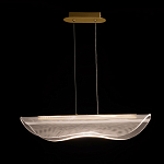 Люстра линейная с прозрачным волнообразным плафоном Wave Line варинант исполнения - 3 | Loft Concept в Омске