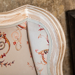 Двухместный диван из массива бука серый с растительным орнаментом Raffael Blue Grey Sofa варинант исполнения - 5 | Loft Concept в Омске