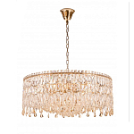 Люстра круглая с хрустальными подвесками на золотистом каркасе Roul Crystal Light варинант исполнения - 8 | Loft Concept в Омске