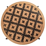 Круглый кофейный стол с плетеной столешницей и полкой Norberta Wicker Coffee Table варинант исполнения - 2 | Loft Concept в Омске