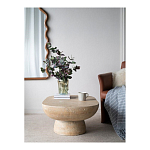 Столик кофейный кремового цвета с овальной столешницей и круглым основанием Cream Dalmen Table варинант исполнения - 7 | Loft Concept в Омске