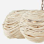 Круглая люстра волнистой формы с декором из круглых деревянных бусин White Wooden Beads Chandelier L варинант исполнения - 3 | Loft Concept в Омске