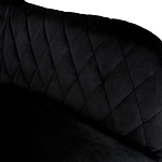 Барный стул со спинкой и подлокотниками на 4-х металлических ножках Douglas Rhombus Черный Велюр варинант исполнения - 3 | Loft Concept в Омске