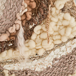 Овальный Современный Гобелен Абстракция в бежевых тонах Shallow варинант исполнения - 5 | Loft Concept в Омске