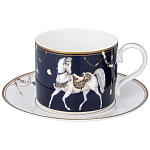 Чайный набор из фарфора с изображением лошадей на 6 персон 12 предметов Porcelain Horse Set варинант исполнения - 1 | Loft Concept в Омске