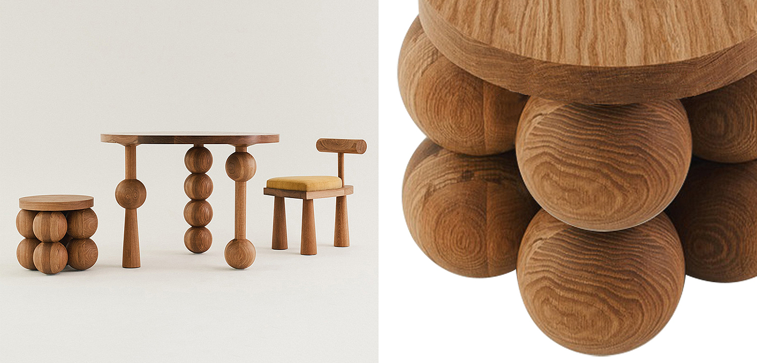 Приставной стол деревянный Wooden Spheres Unique Shaped Side Table Приставной стол деревянный Wooden Spheres Unique Shaped Side Table - Loft-Concept в Омске