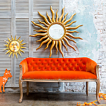 Зеркало-солнце круглое с золотыми с лучами Rays of Peace варинант исполнения - 2 | Loft Concept в Омске