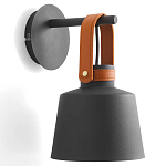 Черное матовое бра с декором под кожу Chestery варинант исполнения - 1 | Loft Concept в Омске