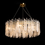 Люстра круглая с прозрачными стержнями разной длины Textured Glass Chandelier варинант исполнения - 3 | Loft Concept в Омске