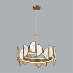 Люстра круглая с полукруглыми плафонами из искусственного алебастра в бронзовой оправе Marbella варинант исполнения - 7 | Loft Concept в Омске