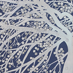 Обои ручная роспись в стиле Арт-деко Windswept Blossom Special Colourway on Dark Blue dyed silk варинант исполнения - 2 | Loft Concept в Омске