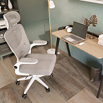 Кресло для компьютерного стола Easement Grey&White варинант исполнения - 9 | Loft Concept в Омске