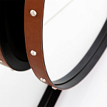 Зеркало овальное в металлической раме с кожаной отделкой Loft in Reflection варинант исполнения - 3 | Loft Concept в Омске