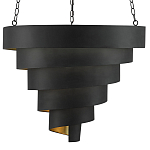 Подвесной светильник в форме спирали черный с золотой внутренней отделкой Warm Glow варинант исполнения - 2 | Loft Concept в Омске