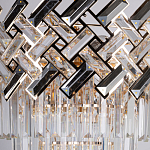 Люстра многоярусная с переплетенными металлическими элементами черного и золотого цвета и прозрачными хрустальными подвесками Empire Chandelier Crystal варинант исполнения - 6 | Loft Concept в Омске