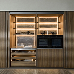 Кухонный гарнитур из дерева и камня с раздвижными дверцами OPERATING COLUMN 2.0 Dada Engenereed Kitchen варинант исполнения - 1 | Loft Concept в Омске