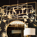 Люстра золотая из пересекающихся прямоугольных элементов Thin Intersecting Rectangles варинант исполнения - 4 | Loft Concept в Омске