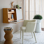 Приставной стол с отделкой из джута Juti D30 см варинант исполнения - 8 | Loft Concept в Омске