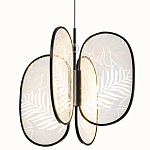 Люстра с гравировкой на акриловых плафонах Gravyura Black D 50 см варинант исполнения - 1 | Loft Concept в Омске