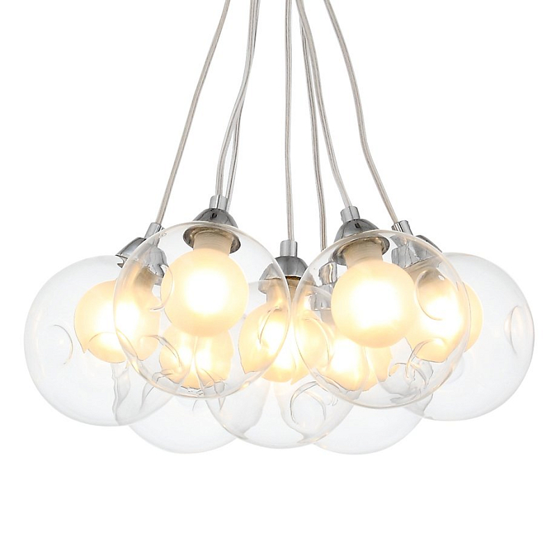 Люстра Bocci 28.7 Round Pendant Chandelier 7 плафонов Хром в Омске | Loft Concept 