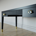 Письменный стол Elsa Dreams Black Шпон дерево с двумя ящиками варинант исполнения - 4 | Loft Concept в Омске