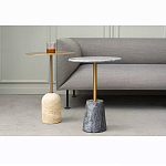 Кофейный столик круглый из мрамора серый Reliable Foundation варинант исполнения - 5 | Loft Concept в Омске