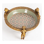 Чаша фарфоровая на бронзовых ножках в виде ангелов Porcelain Angels of Paradise варинант исполнения - 3 | Loft Concept в Омске