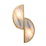 Бра с двумя полукруглыми плафонами из искусственного алебастра в бронзовой оправе Marbella варинант исполнения - 7 | Loft Concept в Омске