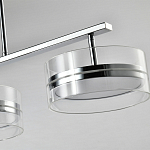 Люстра светодиодная с 4-мя круглыми прозрачными плафонами цилиндрической формы из акрила и стекла с пультом для регулировки света Glass Lamp Chromium варинант исполнения - 2 | Loft Concept в Омске