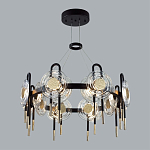 Люстра подвесная круглая черного цвета с круглыми прозрачными плафонами Virelia  варинант исполнения - 3 | Loft Concept в Омске