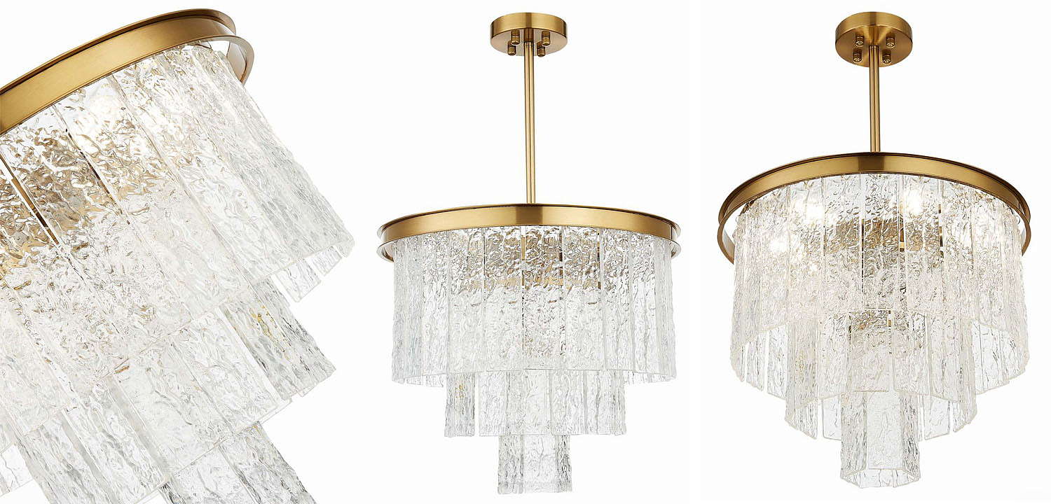 Люстра Renea Textured Glass Chandelier Brass Люстра Renea Textured Glass Chandelier Brass - Loft-Concept в Омске