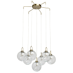 Люстра с 7-ю плафонами из прозрачного стекла в форме шара Orb Cascade  варинант исполнения - 2 | Loft Concept в Омске