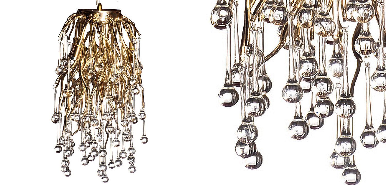 Подвесной светильник Droplet Gold Hanging Lamp Подвесной светильник Droplet Gold Hanging Lamp - Loft-Concept в Омске