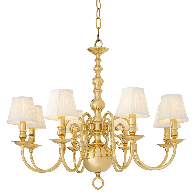 Люстра Eichholtz Chandelier Bourbon Brass Латунь Белый Черный в Омске | Loft Concept 